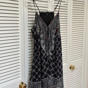 Forever 21 Dress Tartan Plaid Tribal Print Sleeveless Large NWT